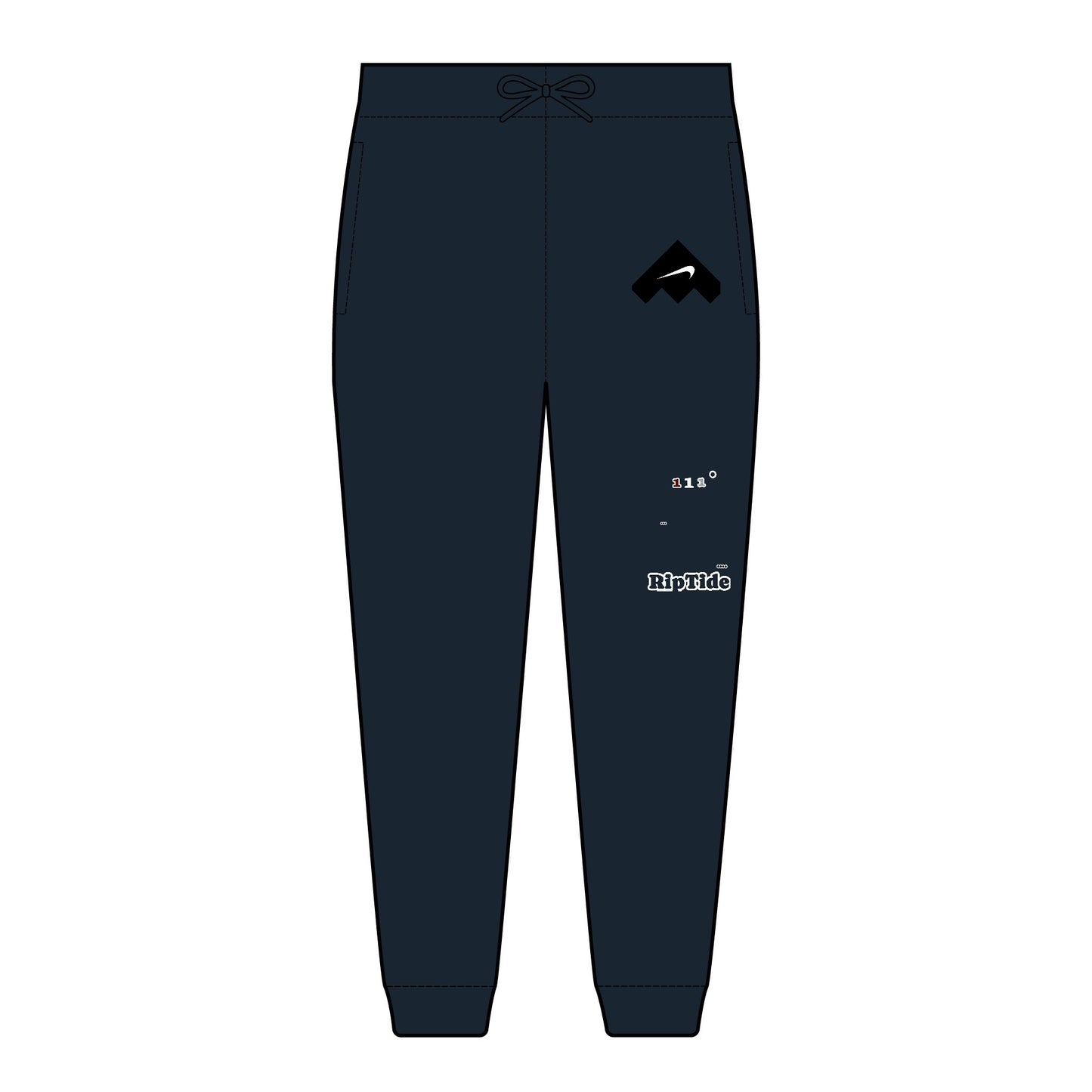 Riptide Embroidered Graphic Joggers — Retro Alien & Crystal Patch Fleece Sweatpants