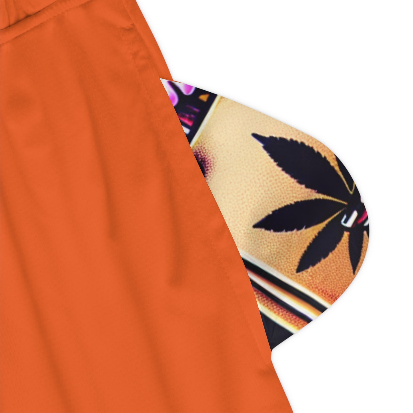 DOORGAS Vibrant Basketball Rib Shorts - Colorful Cannabis Design for Active Lifestyle