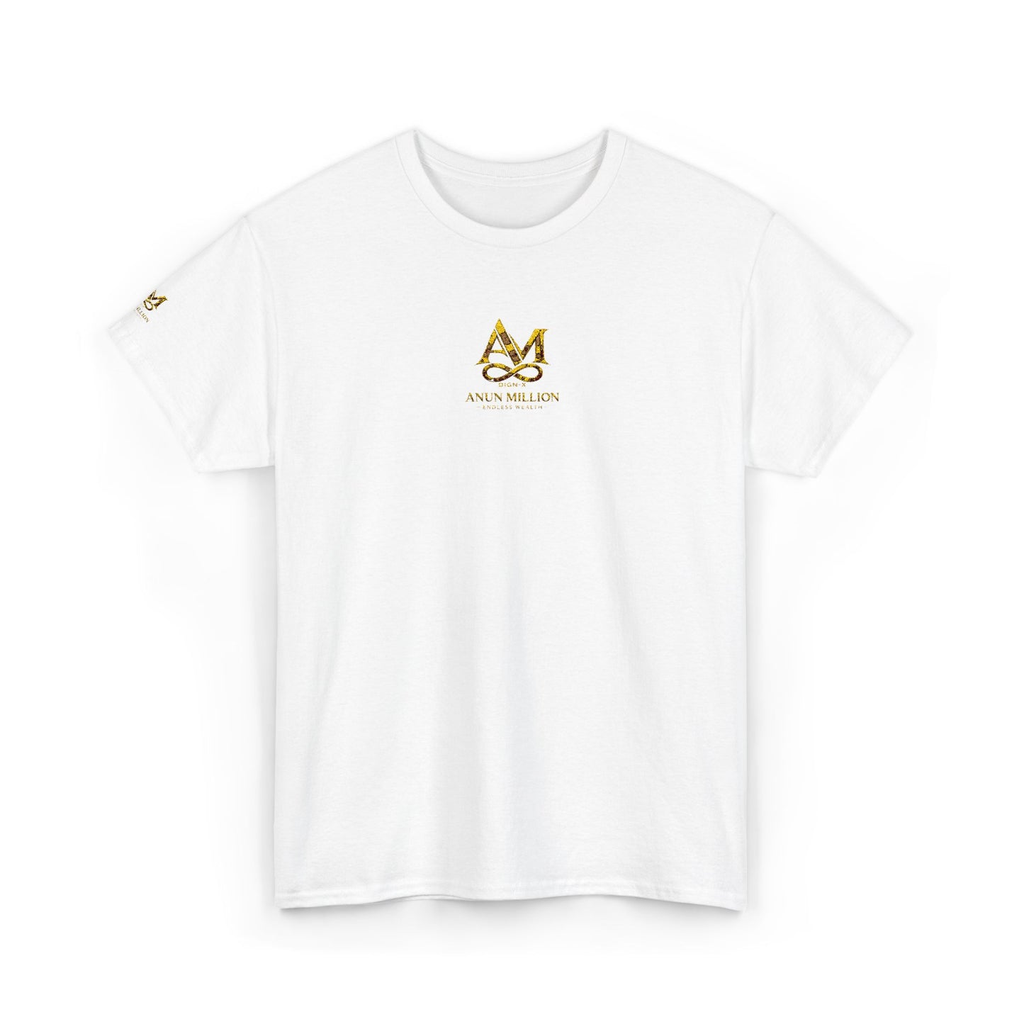 ANUN MILLION DIGN-X ENDLESS WEALTH Monogram Tee — "M" Initial White Cotton Shirt