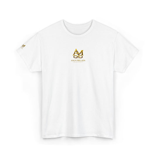 ANUN MILLION DIGN-X ENDLESS WEALTH Monogram Tee — "M" Initial White Cotton Shirt