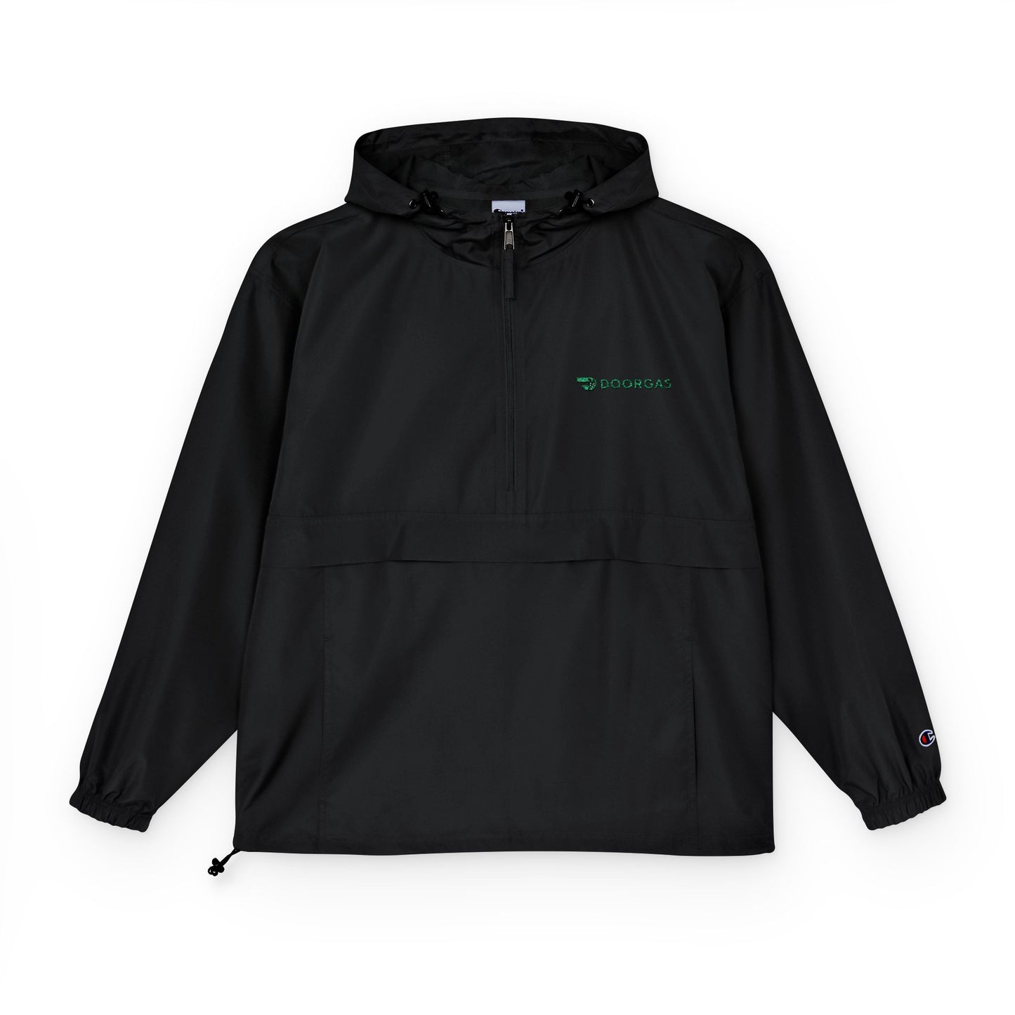 Doorgas Embroidered Driver Packable Anorak Jacket – Lightweight Orange Windbreaker with Hood