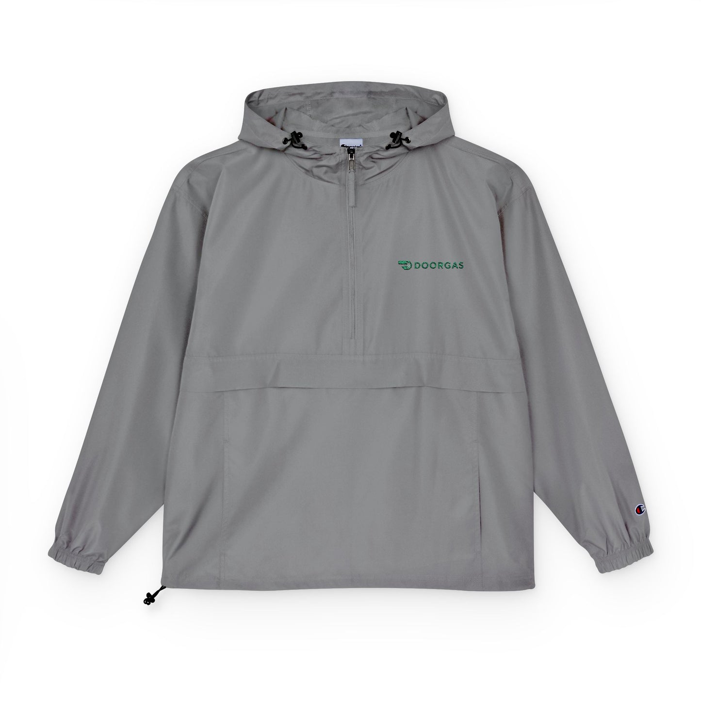 Doorgas Embroidered Driver Packable Anorak Jacket – Lightweight Orange Windbreaker with Hood