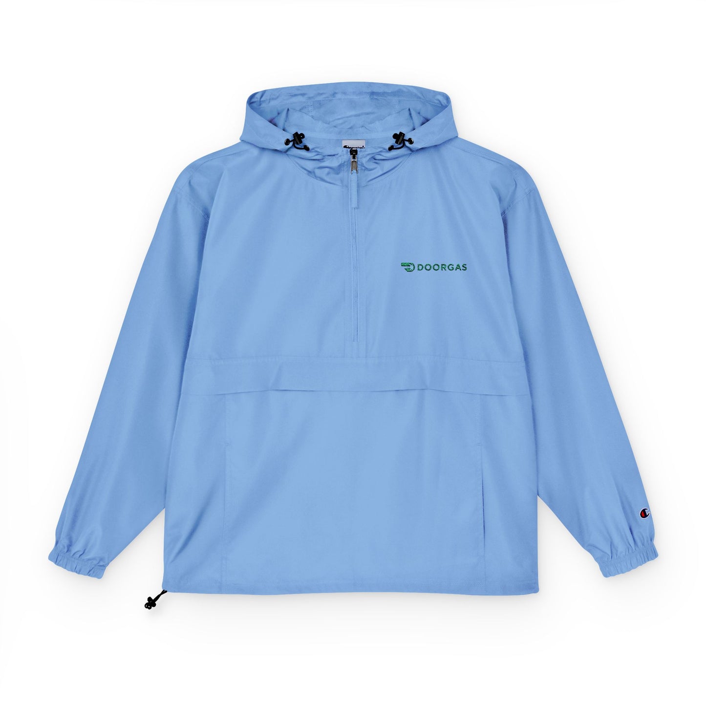 Doorgas Embroidered Driver Packable Anorak Jacket – Lightweight Orange Windbreaker with Hood