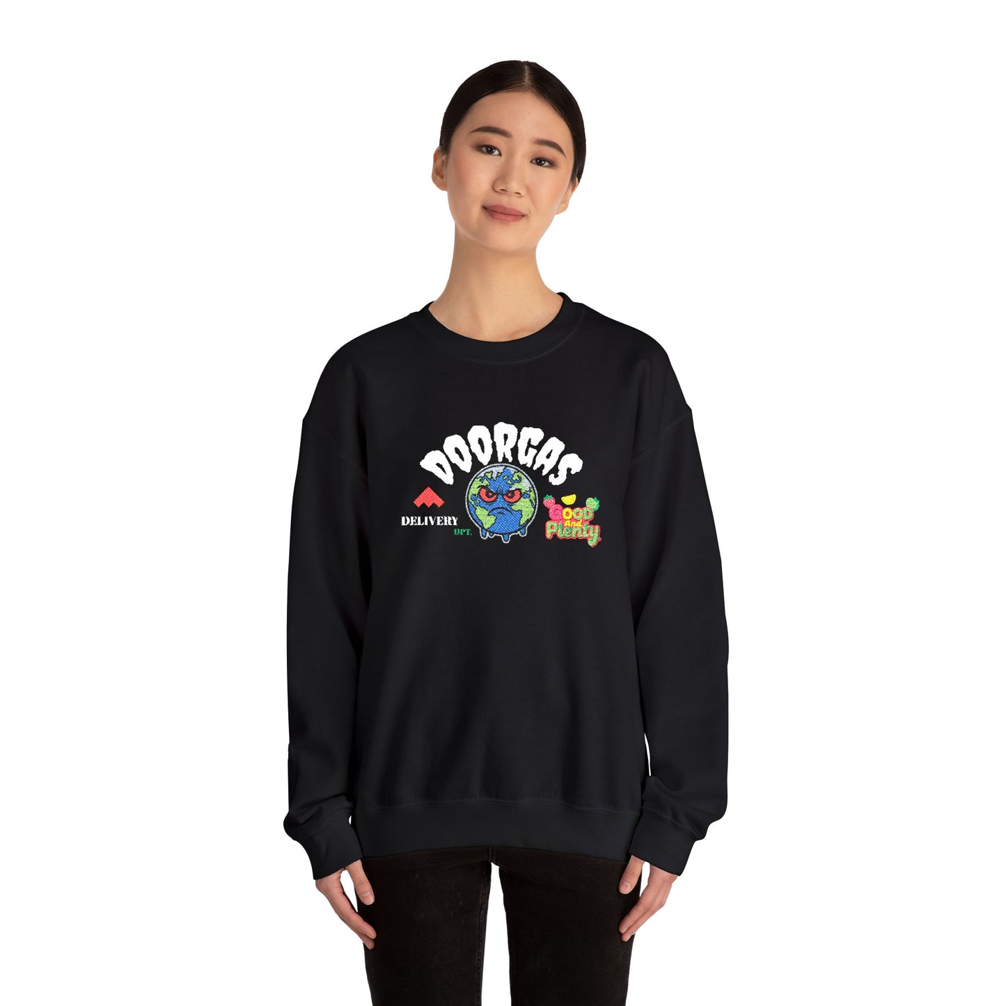 Doorgas Global Embroidered Patch Unisex Heavy Blend™ Crewneck Sweatshirt