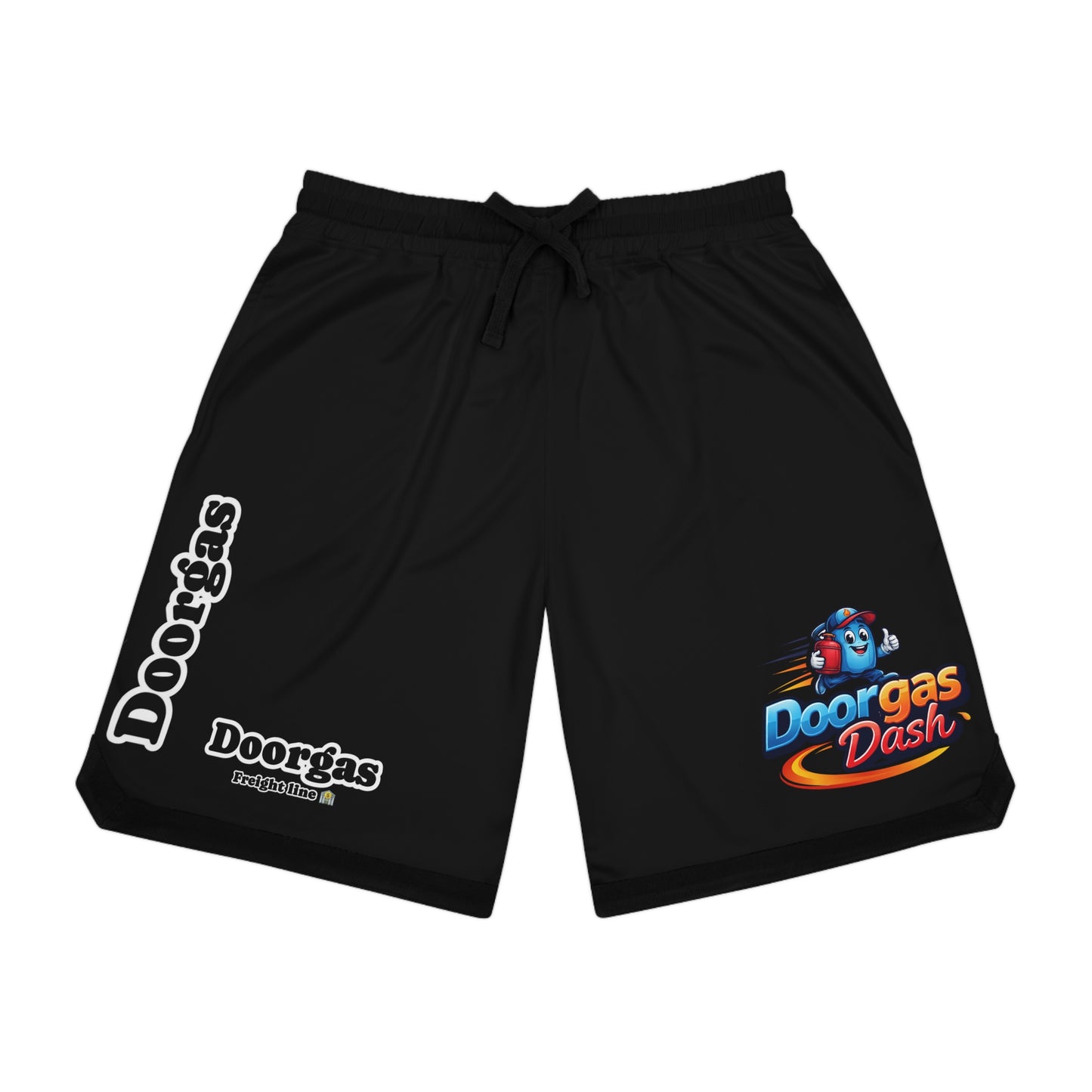 DOORGAS BLk -Vibrant Basketball Rib Shorts - Colorful Cannabis Design for Active Lifestyle