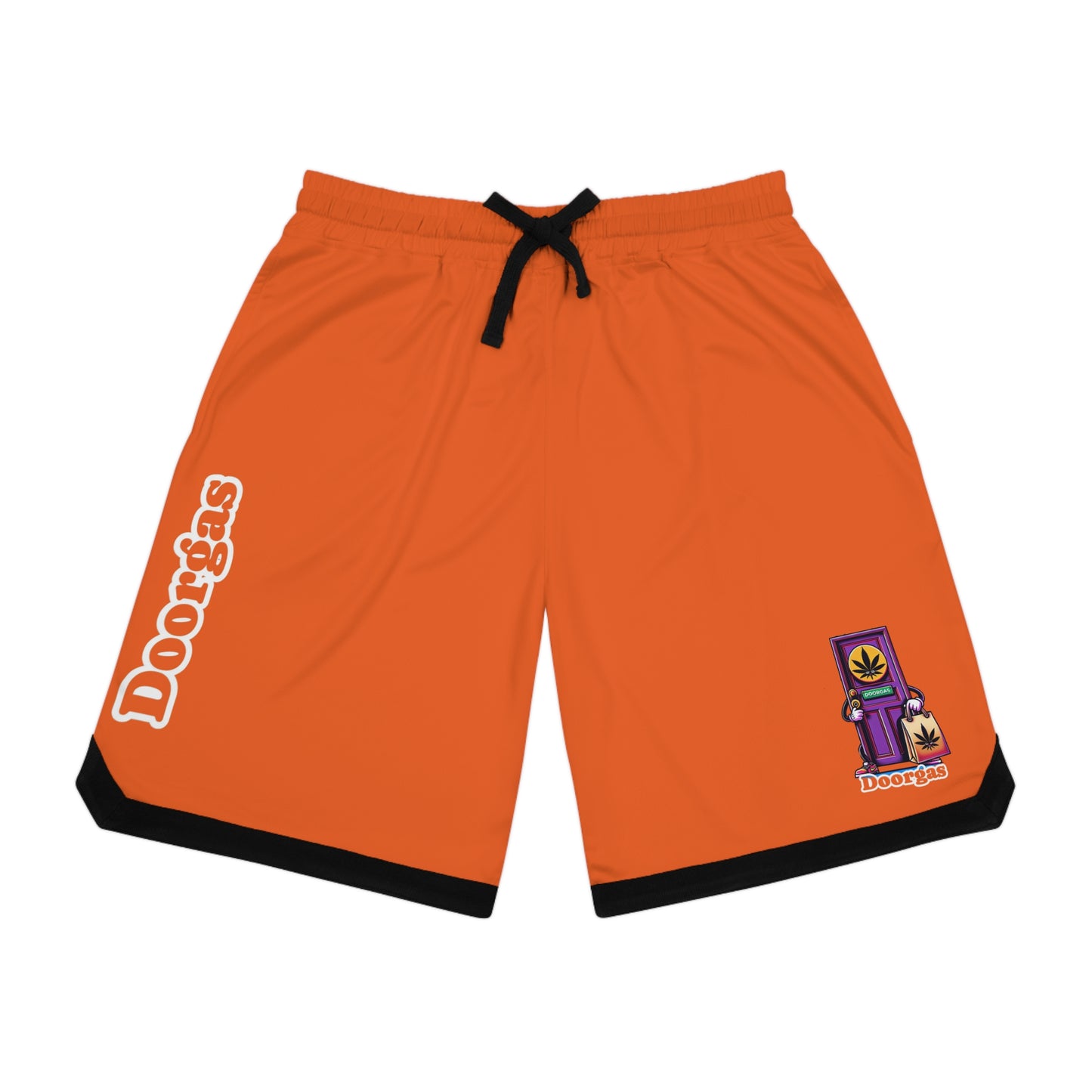 DOORGAS Vibrant Basketball Rib Shorts - Colorful Cannabis Design for Active Lifestyle