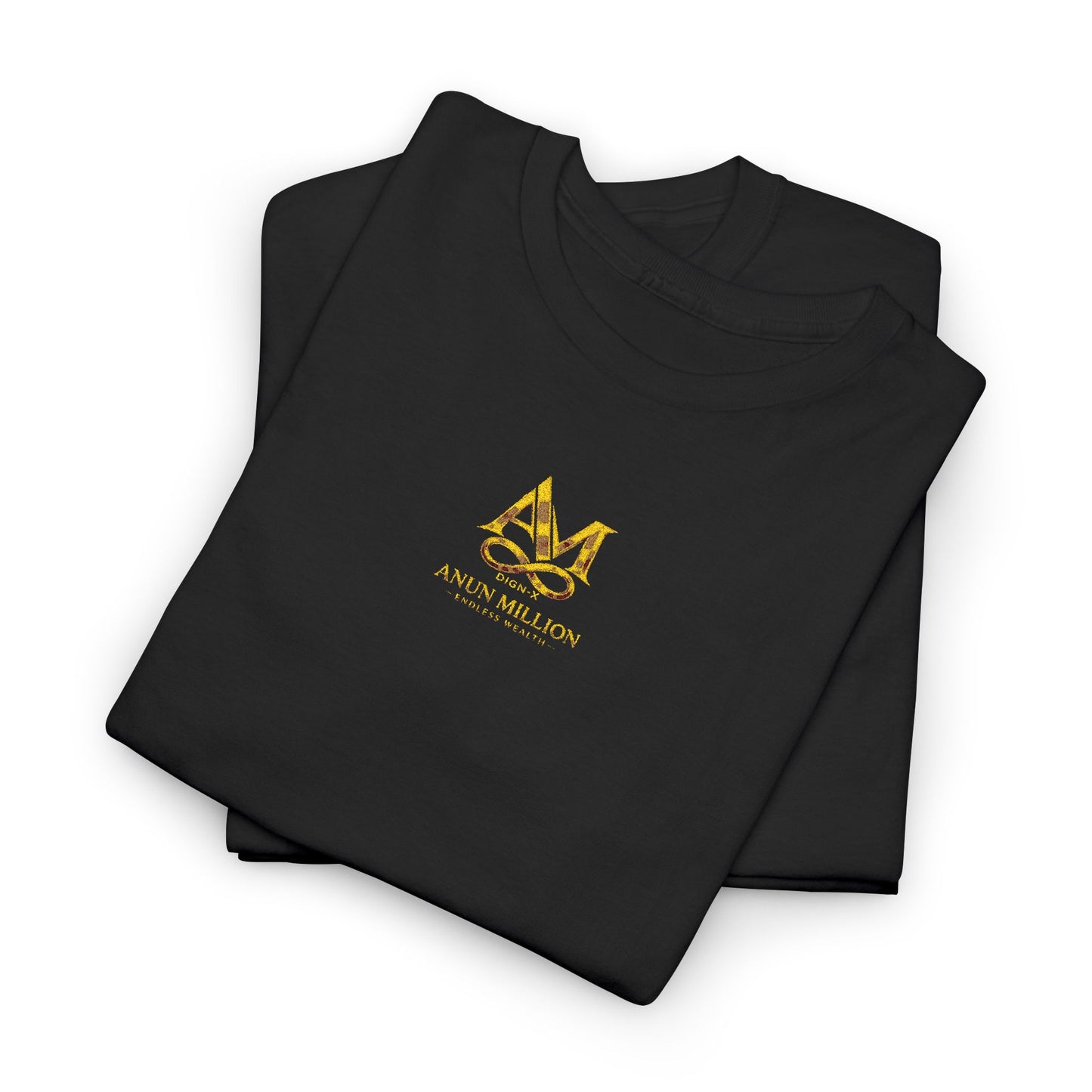ANUN MILLION DIGN-X ENDLESS WEALTH Monogram Tee — "M" Initial White Cotton Shirt