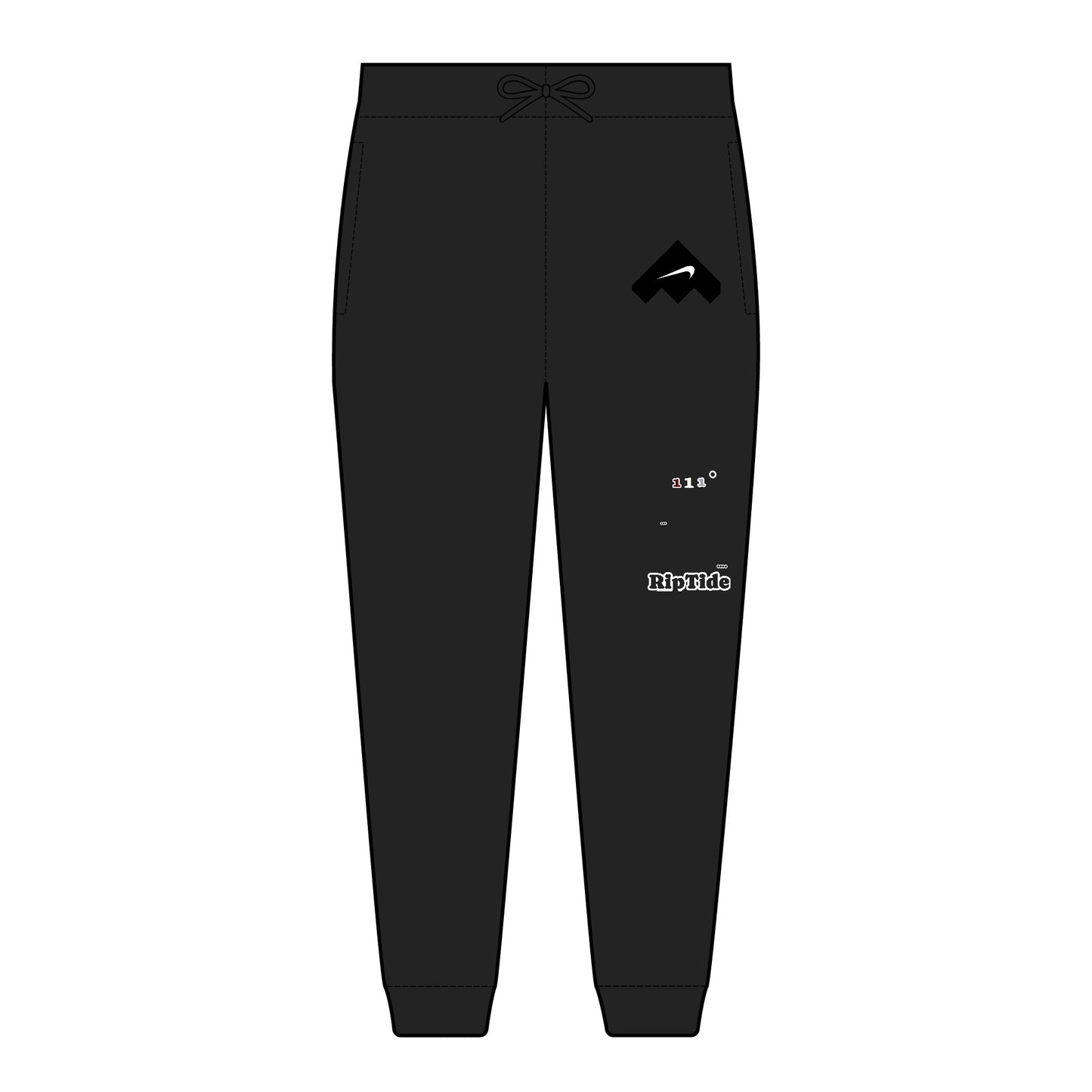 Riptide Embroidered Graphic Joggers — Retro Alien & Crystal Patch Fleece Sweatpants