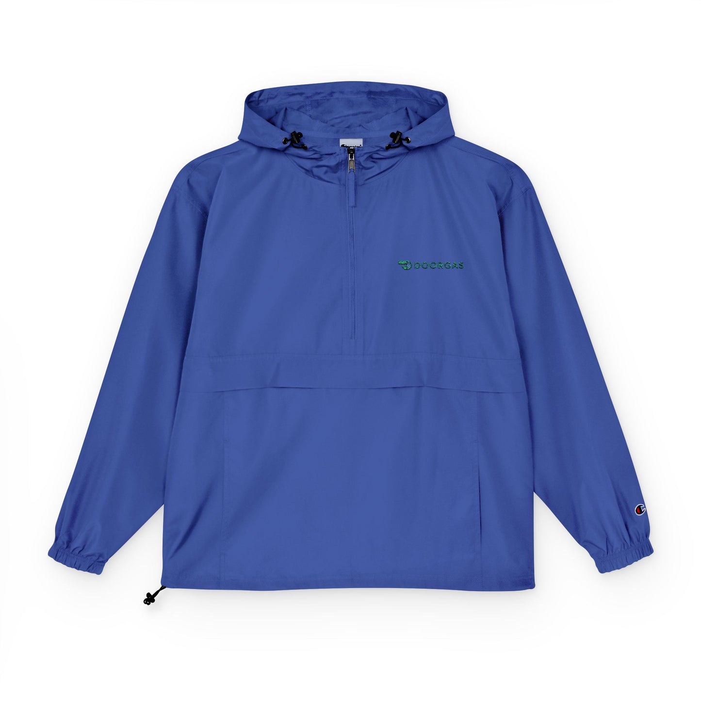 Doorgas Embroidered Driver Packable Anorak Jacket – Lightweight Orange Windbreaker with Hood