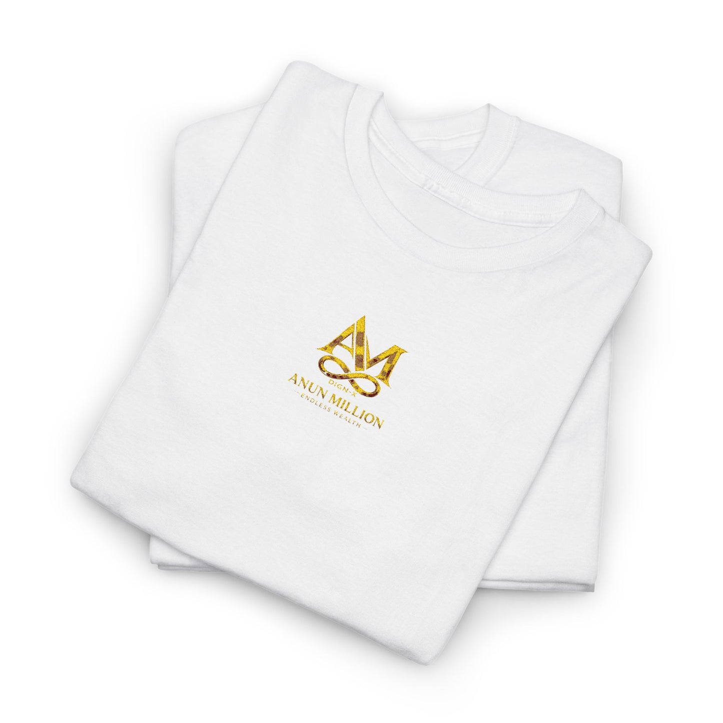 ANUN MILLION DIGN-X ENDLESS WEALTH Monogram Tee — "M" Initial White Cotton Shirt